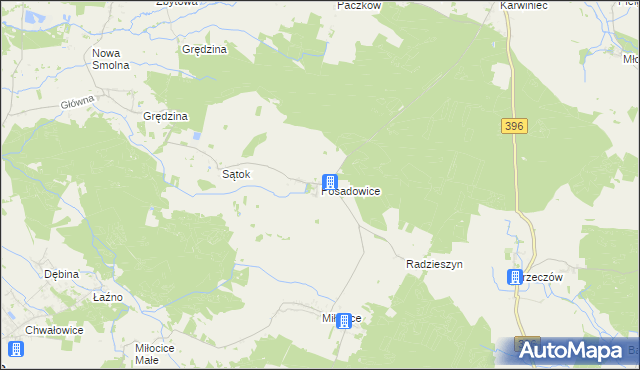 mapa Posadowice, Posadowice na mapie Targeo