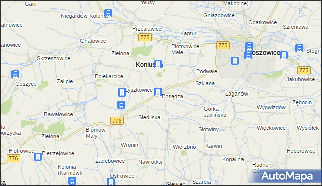 mapa Posądza, Posądza na mapie Targeo