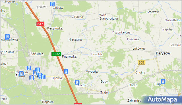 mapa Poschła, Poschła na mapie Targeo