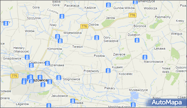mapa Posiłów, Posiłów na mapie Targeo