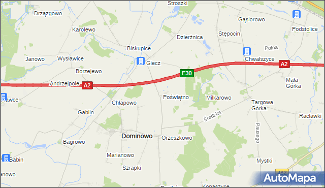 mapa Poświątno, Poświątno na mapie Targeo