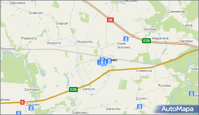 mapa Potęgowo powiat słupski, Potęgowo powiat słupski na mapie Targeo