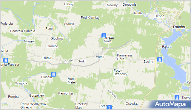 mapa Potok gmina Szydłów, Potok gmina Szydłów na mapie Targeo