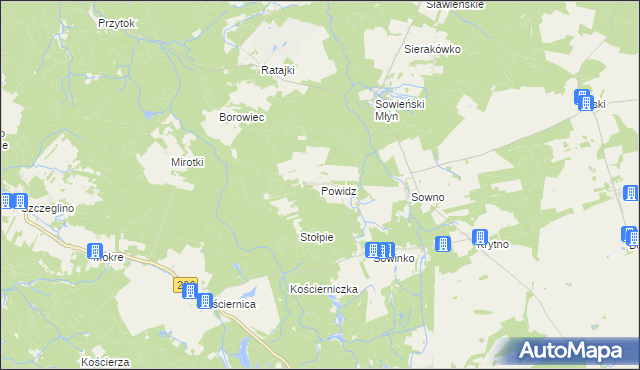 mapa Powidz gmina Polanów, Powidz gmina Polanów na mapie Targeo