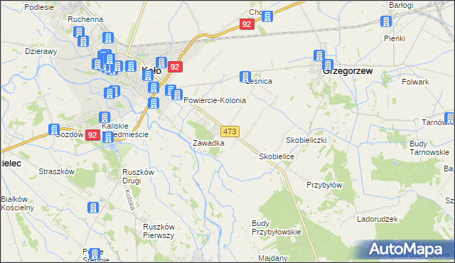 mapa Powiercie, Powiercie na mapie Targeo