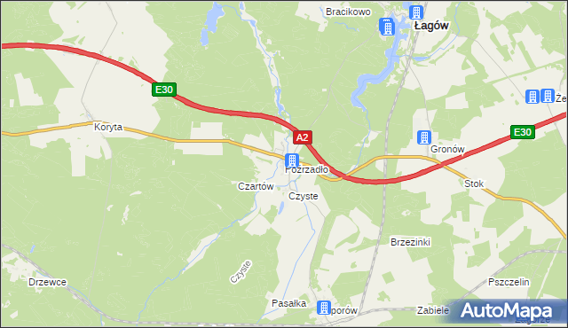 mapa Poźrzadło, Poźrzadło na mapie Targeo