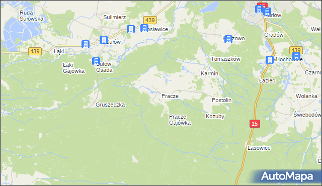 mapa Pracze, Pracze na mapie Targeo