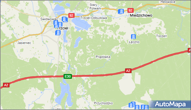 mapa Prądówka, Prądówka na mapie Targeo