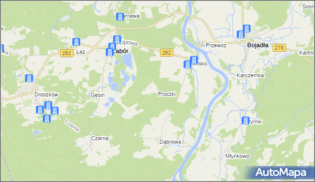 mapa Proczki, Proczki na mapie Targeo