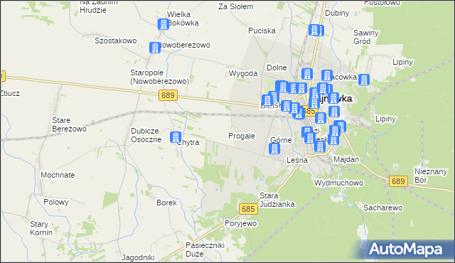 mapa Progale, Progale na mapie Targeo