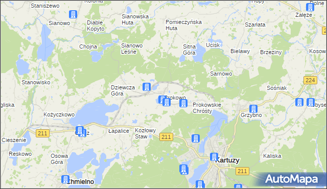 mapa Prokowo, Prokowo na mapie Targeo