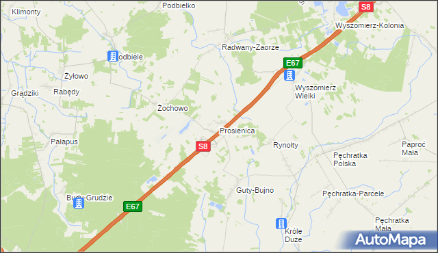 mapa Prosienica, Prosienica na mapie Targeo