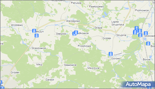 mapa Proszkowa, Proszkowa na mapie Targeo