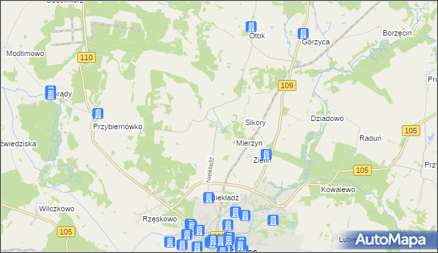 mapa Prusinowo gmina Gryfice, Prusinowo gmina Gryfice na mapie Targeo