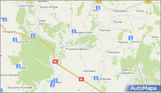 mapa Pruszanka Stara, Pruszanka Stara na mapie Targeo