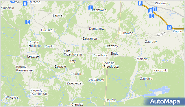 mapa Przedbórz gmina Kolbuszowa, Przedbórz gmina Kolbuszowa na mapie Targeo