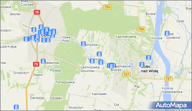 mapa Przedmieście Dalsze, Przedmieście Dalsze na mapie Targeo