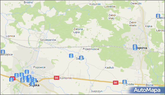 mapa Przedmoście gmina Środa Śląska, Przedmoście gmina Środa Śląska na mapie Targeo