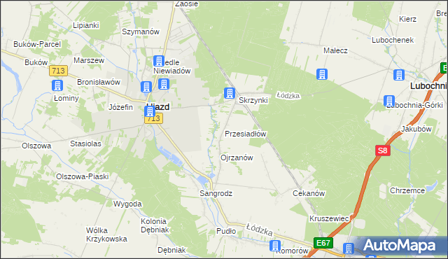 mapa Przesiadłów, Przesiadłów na mapie Targeo