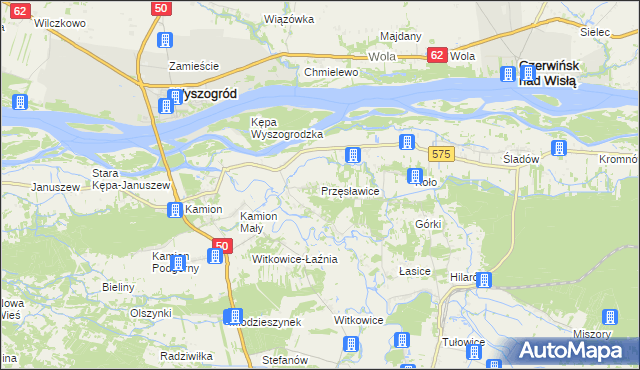 mapa Przęsławice gmina Brochów, Przęsławice gmina Brochów na mapie Targeo