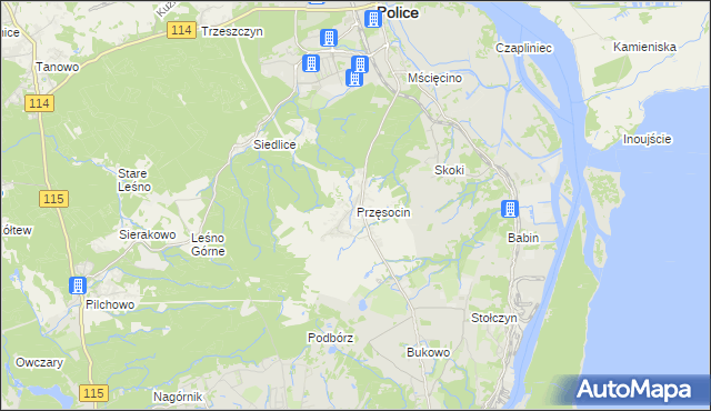 mapa Przęsocin, Przęsocin na mapie Targeo