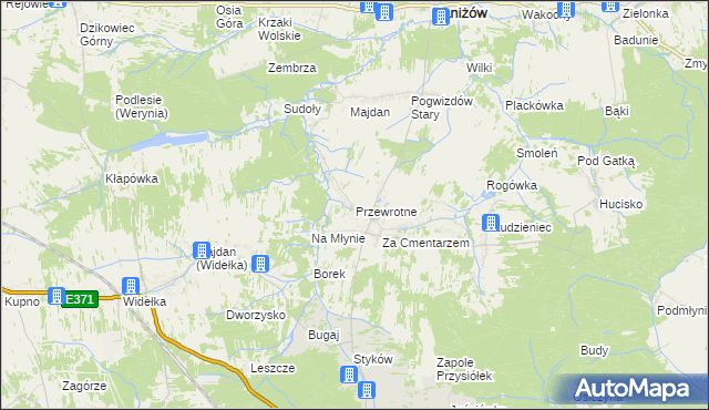 mapa Przewrotne, Przewrotne na mapie Targeo