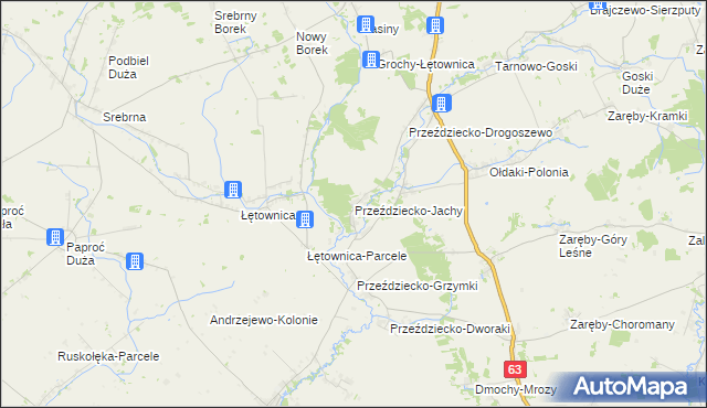 mapa Przeździecko-Jachy, Przeździecko-Jachy na mapie Targeo
