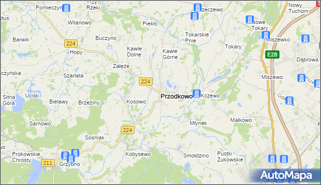 mapa Przodkowo, Przodkowo na mapie Targeo