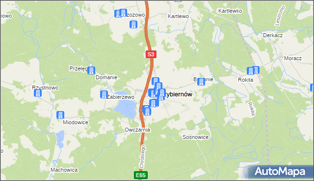 mapa Przybiernów, Przybiernów na mapie Targeo