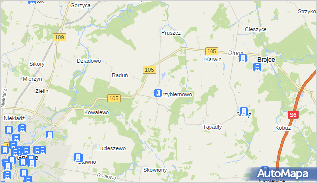 mapa Przybiernowo, Przybiernowo na mapie Targeo