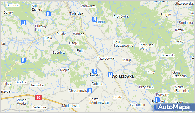 mapa Przybówka, Przybówka na mapie Targeo