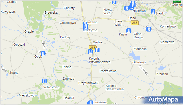 mapa Przybranowo, Przybranowo na mapie Targeo