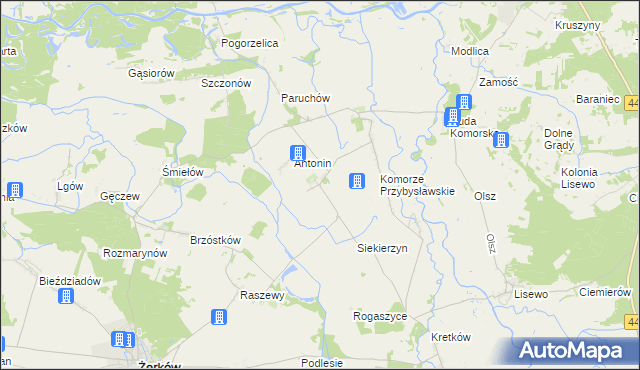 mapa Przybysław gmina Żerków, Przybysław gmina Żerków na mapie Targeo