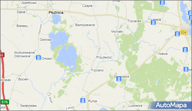 mapa Przydwórz, Przydwórz na mapie Targeo