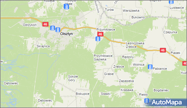 mapa Przymiłowice Gajówka, Przymiłowice Gajówka na mapie Targeo