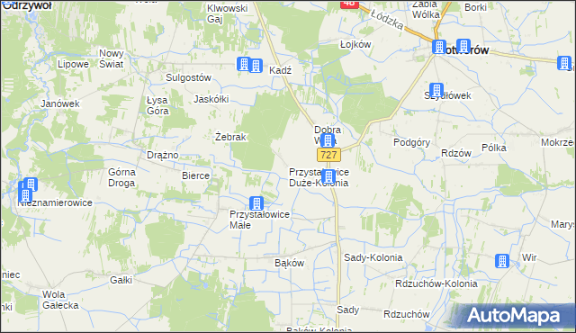 mapa Przystałowice Duże-Kolonia, Przystałowice Duże-Kolonia na mapie Targeo