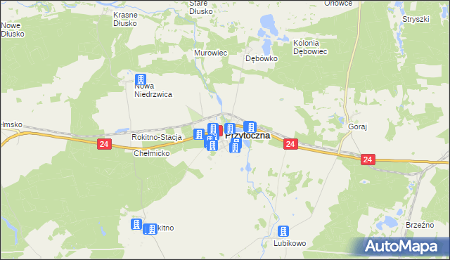 mapa Przytoczna, Przytoczna na mapie Targeo