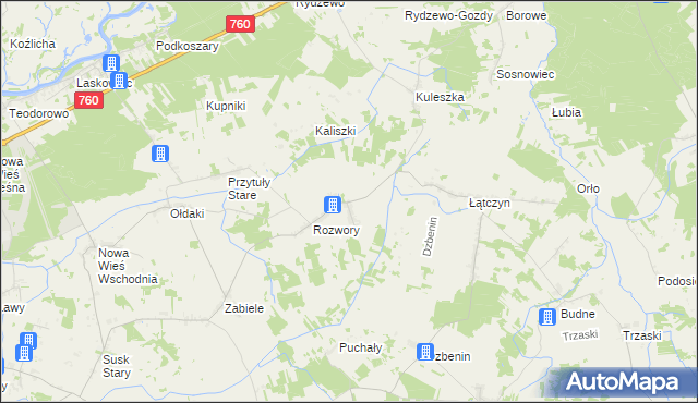 mapa Przytuły Nowe, Przytuły Nowe na mapie Targeo