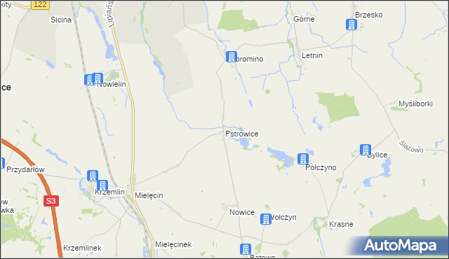 mapa Pstrowice, Pstrowice na mapie Targeo