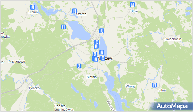 mapa Pszczew, Pszczew na mapie Targeo