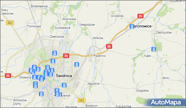 mapa Pszenno, Pszenno na mapie Targeo