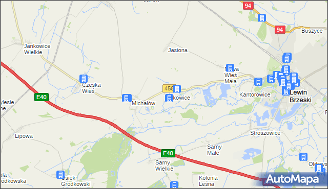 mapa Ptakowice gmina Lewin Brzeski, Ptakowice gmina Lewin Brzeski na mapie Targeo