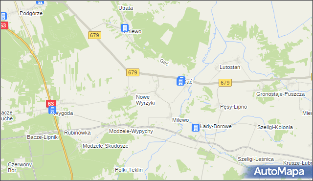 mapa Puchały gmina Łomża, Puchały gmina Łomża na mapie Targeo