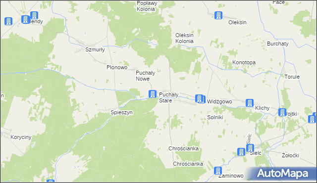 mapa Puchały Stare, Puchały Stare na mapie Targeo