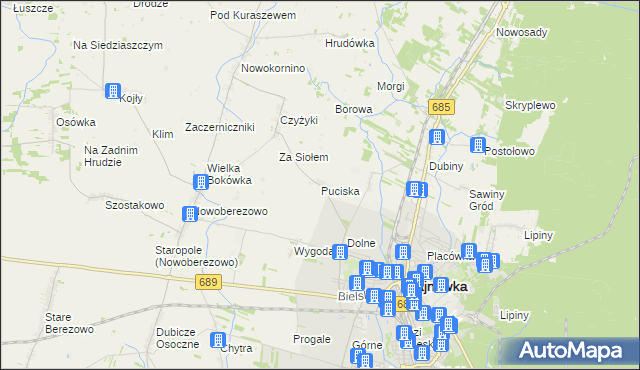 mapa Puciska, Puciska na mapie Targeo