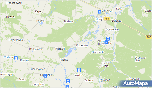 mapa Pukarzów gmina Żytno, Pukarzów gmina Żytno na mapie Targeo