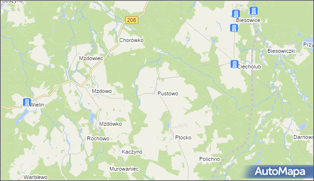 mapa Pustowo gmina Kępice, Pustowo gmina Kępice na mapie Targeo