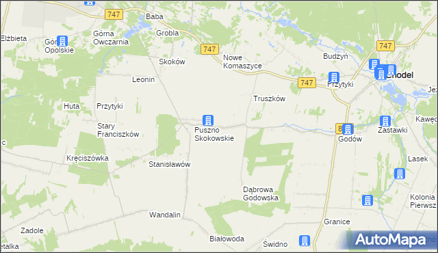 mapa Puszno Godowskie, Puszno Godowskie na mapie Targeo