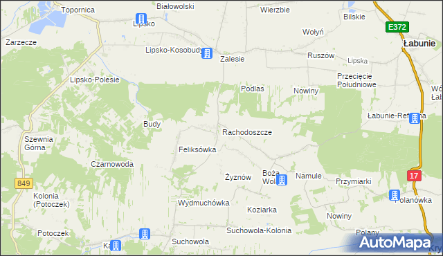 mapa Rachodoszcze, Rachodoszcze na mapie Targeo