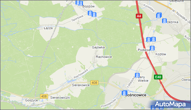 mapa Rachowice, Rachowice na mapie Targeo
